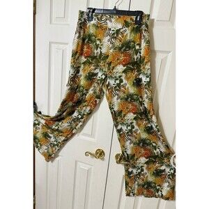 NWT Tropic Tango Twist of Lime Boho wide leg Hawaii Vacation beautiful pants-M